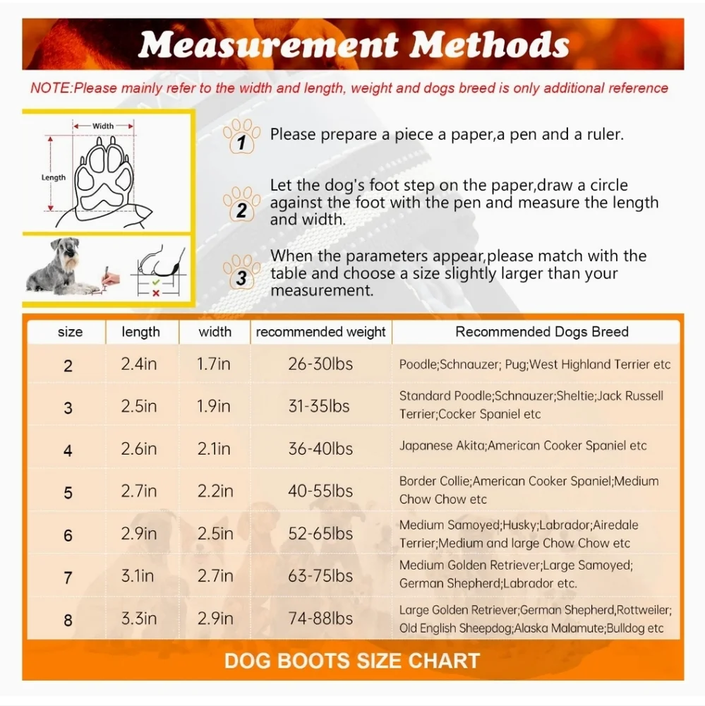 Cado-Shy Dog Shoes Snow Boots Waterproof Reflective Straps Hook-and-loop 6